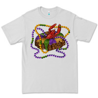 Dove Grey mardi gras craw fish king cake with leopard Premium Tee - RanaPortraitStore