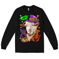 Black Mardi Gras Goat Long Sleeve Tee - HowdyJamesFarm