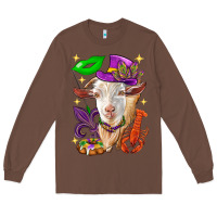 Chestnut Mardi Gras Goat Long Sleeve Tee - HowdyJamesFarm