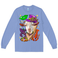 Colony Blue Mardi Gras Goat Long Sleeve Tee - HowdyJamesFarm