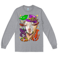 Heather Grey Mardi Gras Goat Long Sleeve Tee - HowdyJamesFarm