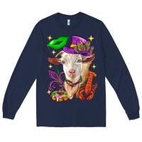 Navy Mardi Gras Goat Long Sleeve Tee - HowdyJamesFarm