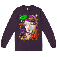 Plum Mardi Gras Goat Long Sleeve Tee - HowdyJamesFarm