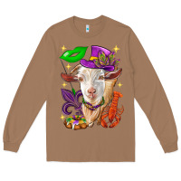 Toasted Coconut Mardi Gras Goat Long Sleeve Tee - HowdyJamesFarm