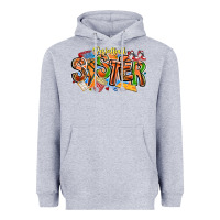 Heather Grey basketball sister Heavyweight Hoodie - CowhideDigitalArt
