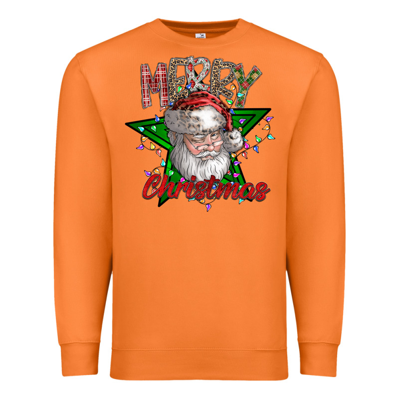 Festive Santa Claus Greeting Premium Sweatshirt by CowhideDigitalArt | Teevron
