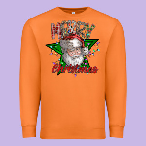 Festive Santa Claus Greeting Premium Sweatshirt Designed By Cowhidedigitalart