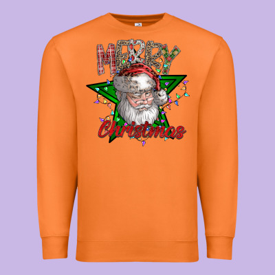 Festive Santa Claus Greeting Premium Sweatshirt Designed By Cowhidedigitalart