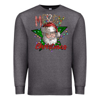 Charcoal Heather festive santa claus greeting Premium Sweatshirt - CowhideDigitalArt