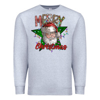 Heather Grey festive santa claus greeting Premium Sweatshirt - CowhideDigitalArt