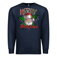 Navy festive santa claus greeting Premium Sweatshirt - CowhideDigitalArt