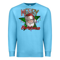 Ocean Blue festive santa claus greeting Premium Sweatshirt - CowhideDigitalArt