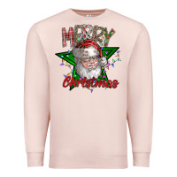 Pale Pink festive santa claus greeting Premium Sweatshirt - CowhideDigitalArt