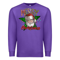 Purple festive santa claus greeting Premium Sweatshirt - CowhideDigitalArt