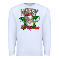 White festive santa claus greeting Premium Sweatshirt - CowhideDigitalArt
