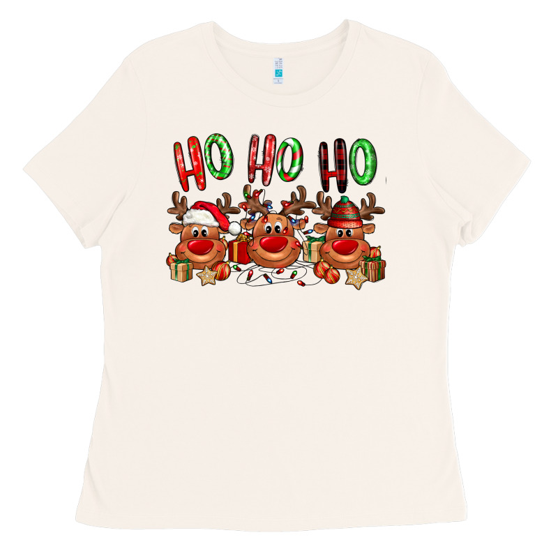 Ho Ho Ho Reindeer Ladies Tee by NancyCooperArtShop | Teevron