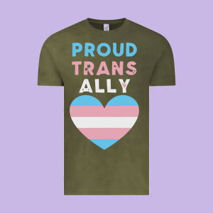 Proud Trans Ally Transgender Vintage Tee Designed By Trangstudio