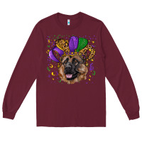 Burgundy Mardi gras hat german shepherd Long Sleeve Tee - RanaPortraitStore