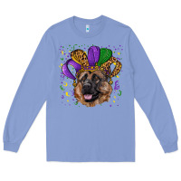 Colony Blue Mardi gras hat german shepherd Long Sleeve Tee - RanaPortraitStore