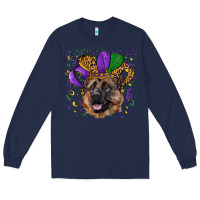 Navy Mardi gras hat german shepherd Long Sleeve Tee - RanaPortraitStore