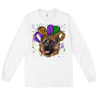 White Mardi gras hat german shepherd Long Sleeve Tee - RanaPortraitStore