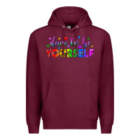 Burgundy Western Dare To Be Yourself LGBTQ Premium Hoodie - BundleAndBundleShop