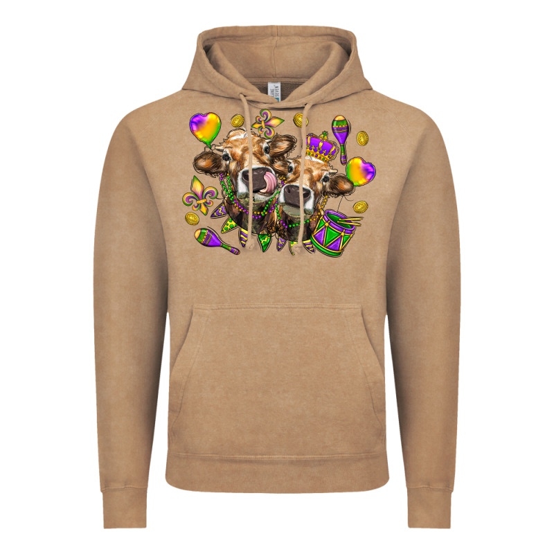 Mardi Gras Heifers Vintage Hoodie by NancyCooperArtShop | Teevron