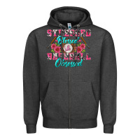 Charcoal Heather stressed blessed & baseball obsessed Zipper Hoodie - BundleAndBundleShop