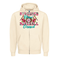 Sandshell stressed blessed & baseball obsessed Zipper Hoodie - BundleAndBundleShop