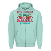 Seafoam stressed blessed & baseball obsessed Zipper Hoodie - BundleAndBundleShop