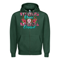 Sports Green stressed blessed & baseball obsessed Zipper Hoodie - BundleAndBundleShop