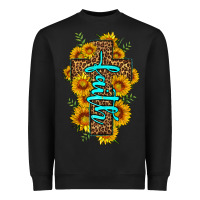 Black faith sunflower leopard cross olivia Heavyweight Sweatshirt - OliviaCreatesArt