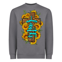 Storm faith sunflower leopard cross olivia Heavyweight Sweatshirt - OliviaCreatesArt