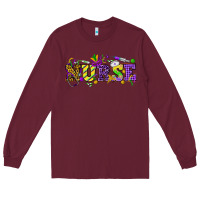 Burgundy Mardi Gras Day nurse Long Sleeve Tee - HowdyJamesFarm