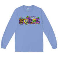 Colony Blue Mardi Gras Day nurse Long Sleeve Tee - HowdyJamesFarm