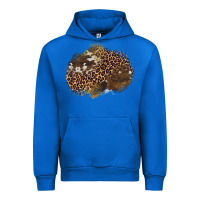 Cobalt leopard cowhide glitter patches Urban Hoodie - Artiststas