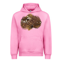 Fuchsia Pink leopard cowhide glitter patches Urban Hoodie - Artiststas