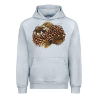 Heather Grey leopard cowhide glitter patches Urban Hoodie - Artiststas