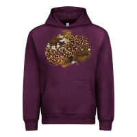 Mauve Wine leopard cowhide glitter patches Urban Hoodie - Artiststas
