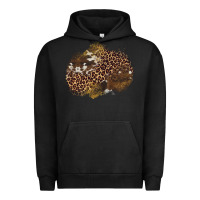 Pigment Black leopard cowhide glitter patches Urban Hoodie - Artiststas