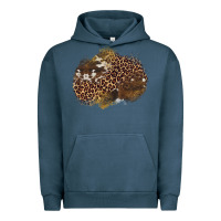 Pigment Midnight Navy leopard cowhide glitter patches Urban Hoodie - Artiststas