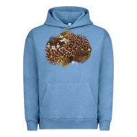 Pigment Pebble Blue leopard cowhide glitter patches Urban Hoodie - Artiststas