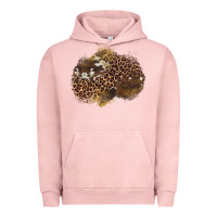 Pigment Salmon leopard cowhide glitter patches Urban Hoodie - Artiststas