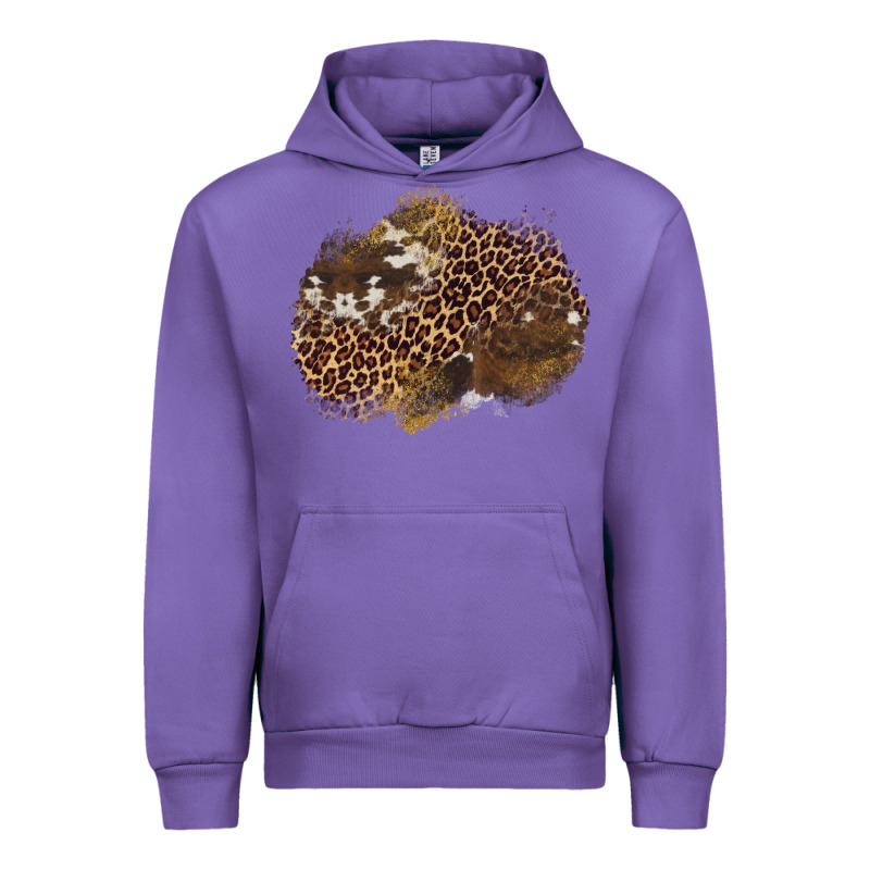 Leopard Cowhide Glitter Patches Urban Hoodie by Artiststas | Teevron