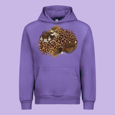 Leopard Cowhide Glitter Patches Urban Hoodie Designed By Artiststas