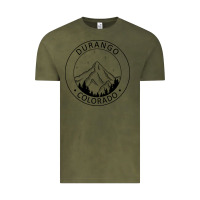 Vintage Olive Durango Mountain City - Colorado State Souvenir Gift Vintage Tee - trangStudio