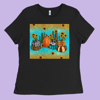 Fall Pumpkin Tumbler Ladies Tee Designed By Ranaportraitstore