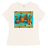 Bone fall pumpkin tumbler Ladies Tee - RanaPortraitStore