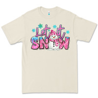 Bone let it snow pink christmas snowman Premium Tee - MaliasSmallBusiness