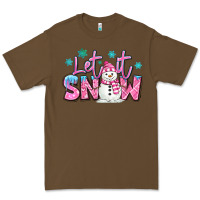 Cacao let it snow pink christmas snowman Premium Tee - MaliasSmallBusiness